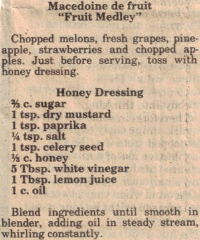 Honey Dressing Recipe For Fruit