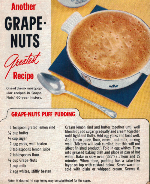 Grape-Nuts Puff Pudding Recipe