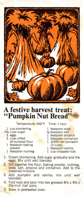 Recipe For Pumpkin Nut Bread