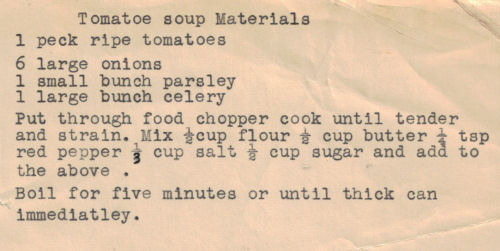 Homemade Tomato Soup Recipe Card