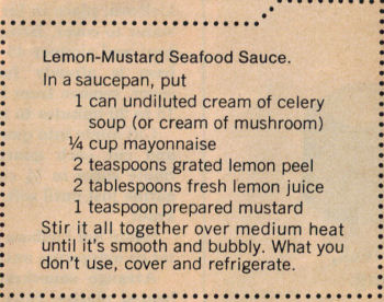 Lemon-Mustard Seafood Sauce Recipe Clipping