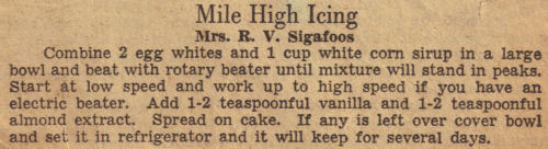 Mile High Icing Recipe Clipping