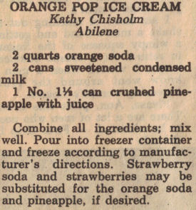 Orange Pop Ice Cream Recipe Clipping