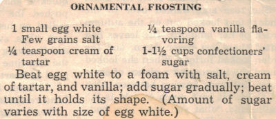 Ornamental Frosting Recipe Clipping