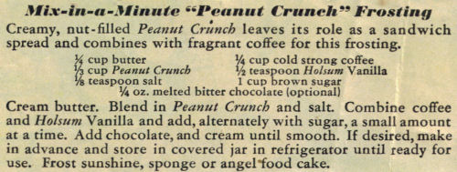 Peanut Crunch Frosting Recipe Clipping