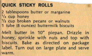 Recipe Clipping For Quick Sticky Rolls