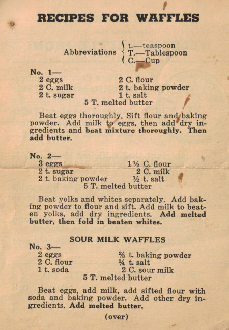 Vintage Recipes For Waffles