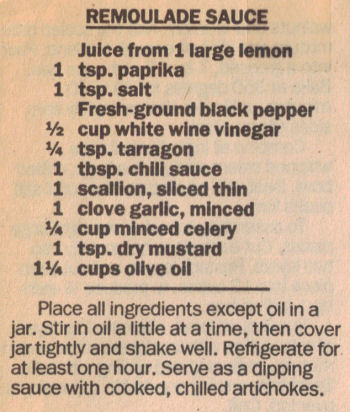 Recipe Clipping For Remoulade Sauce
