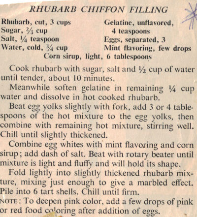 Rhubarb Chiffon Filling Recipe
