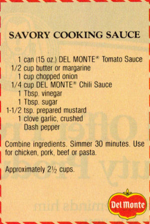 Recipe Clipping For Savory Cooking Sauce