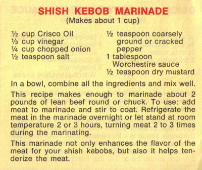 Shish Kebob Marinade Recipe Clipping