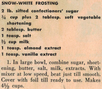 Snow-White Frosting Recipe Clipping