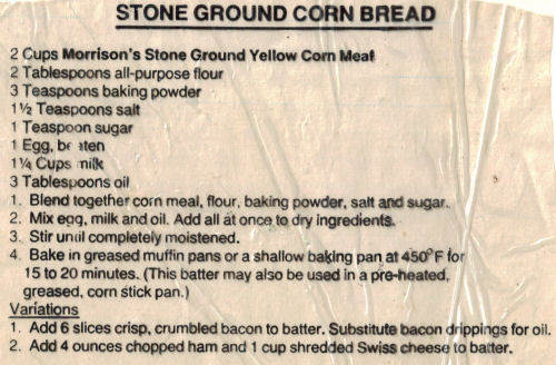 Stone Ground Corn Bread Recipe Clipping