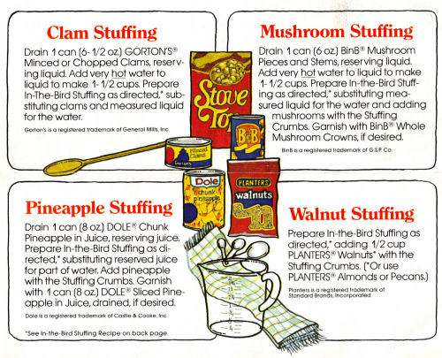 Stove Top Stuffing Recipe Sheet Cover
