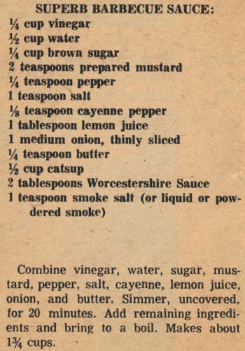 Recipe Clipping For Superb BBQ Sauce