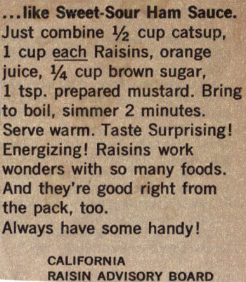Recipe Clipping For Ham Sweet Sour Sauce