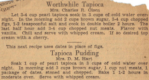 Vintage Tapioca Pudding Recipes