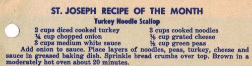 Recipe Clipping For Turkey Noodle Scallop