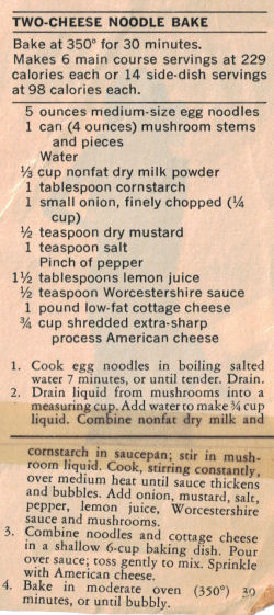 Recipe Clipping For Two-Cheese Noodle Bake