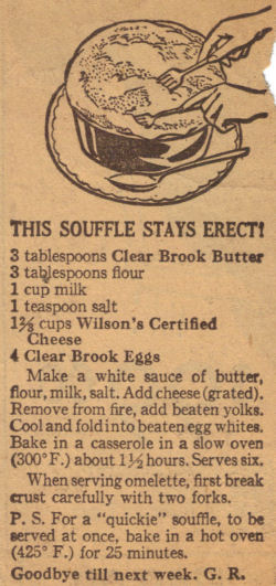 Vintage Souffle Recipe