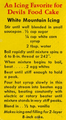 White Mountain Icing Recipe