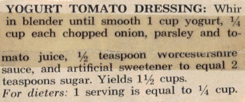 Recipe For Yogurt Tomato Dressing