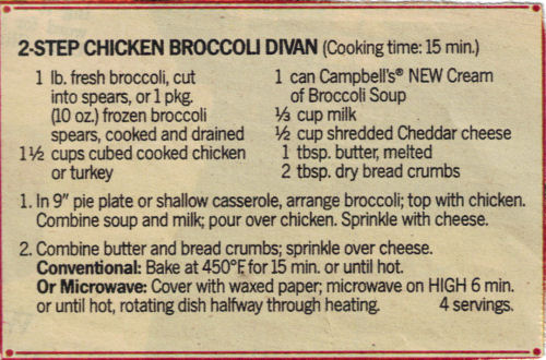 Recipe Clipping For 2-Step Chicken Broccoli Divan