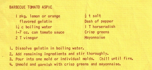 Recipe For Barbecue Tomato Aspic