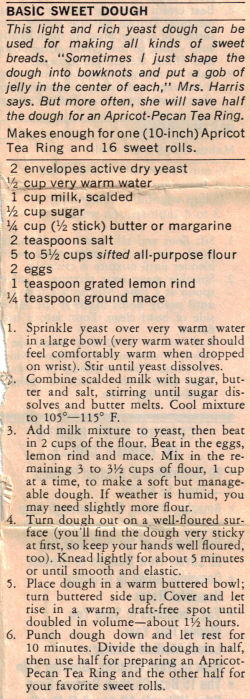 Recipe Clipping For Basic Sweet Dough