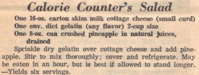 Recipe Clipping For Calorie Counter's Salad