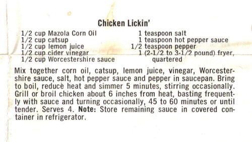 Recipe For Chicken Lickin