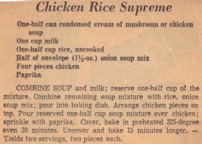 Recipe Clipping For Chicken Rice Supreme