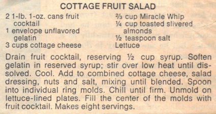 Recipe Clipping For Cottage Fruit Salad