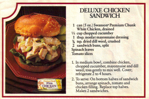 Deluxe Chicken Sandwich Recipe Clipping