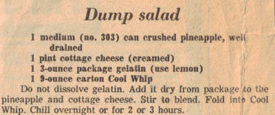 Recipe Clipping For Dump Salad
