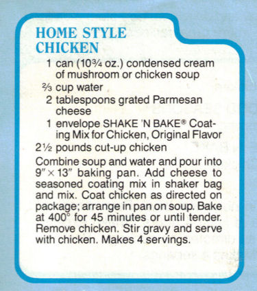 Recipe Clipping For Home Style Chicken