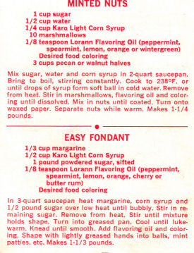 Front Of Karo Candy Recipe Card