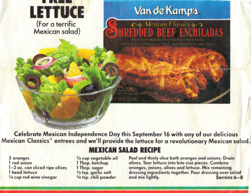 Recipe Clipping For Mexican Salad