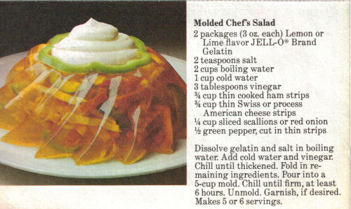 Recipe Card For Molded Chef's Salad