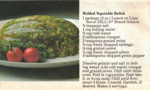 Recipe Card For Molded Vegetable Relish