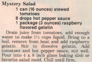 Recipe Clipping For Mystery Salad