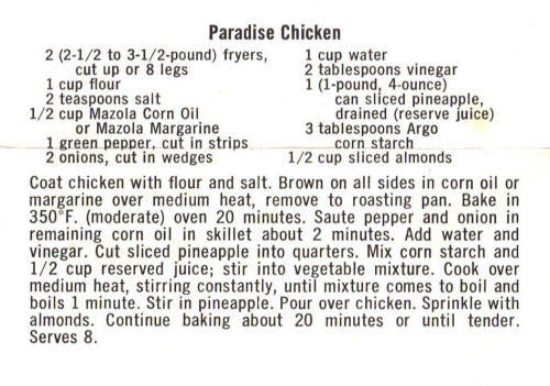 Recipe For Paradise Chicken