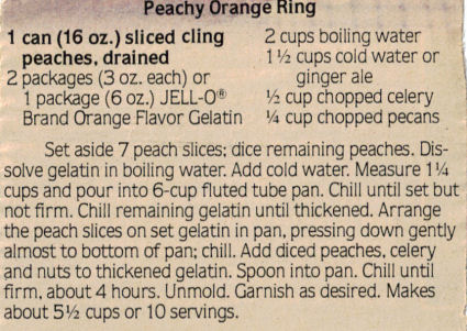 Recipe Clipping For Peachy Orange Ring
