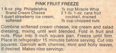 Recipe Clipping For Pink Fruit Freeze