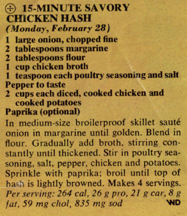 15-Minute Savory Chicken Hash Recipe Clipping