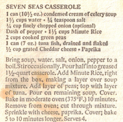 Recipe For Seven Seas Casserole