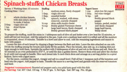 Spinach-Stuffed Chicken Breasts Recipe Card