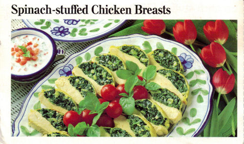 Recipe Card For Spinach-Stuffed Chicken Breasts