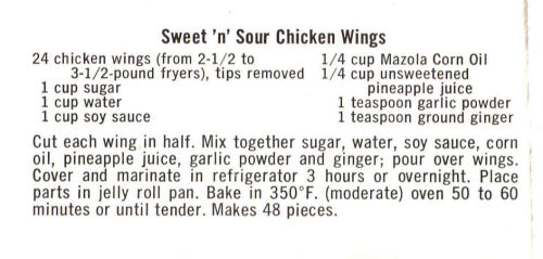 Recipe For Sweet 'n' Sour Chicken Wings