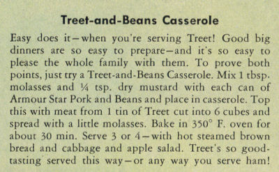 Recipe Clipping For Treet And Beans Casserole